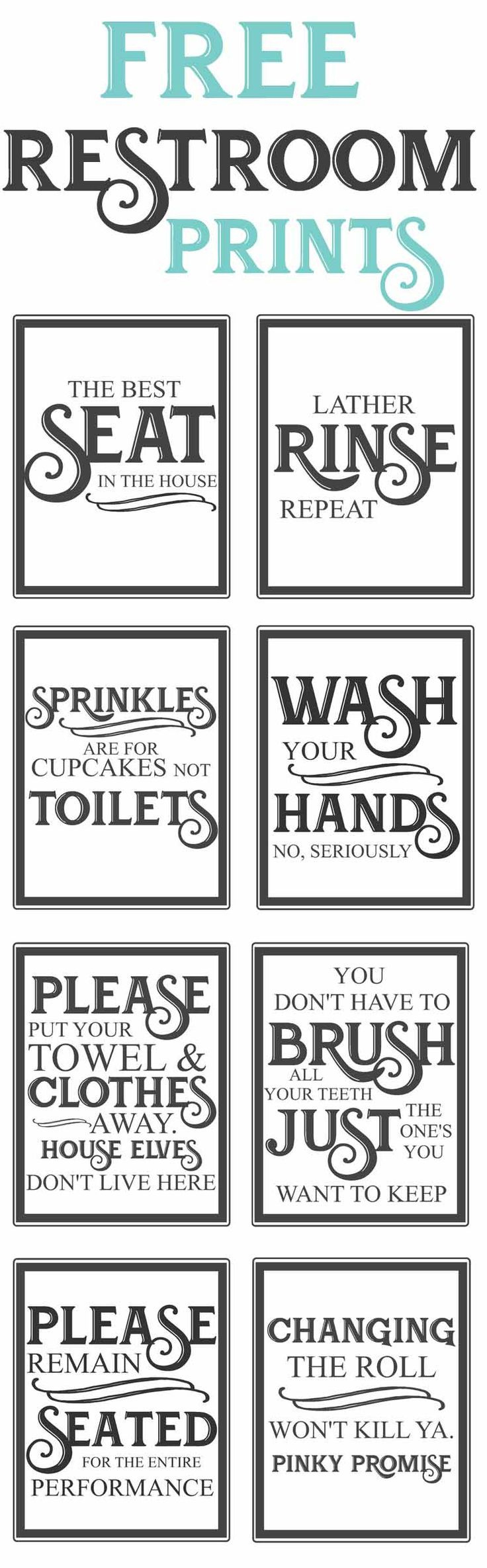Free Vintage Bathroom Printables - throughout Free Bathroom Quotes Printables