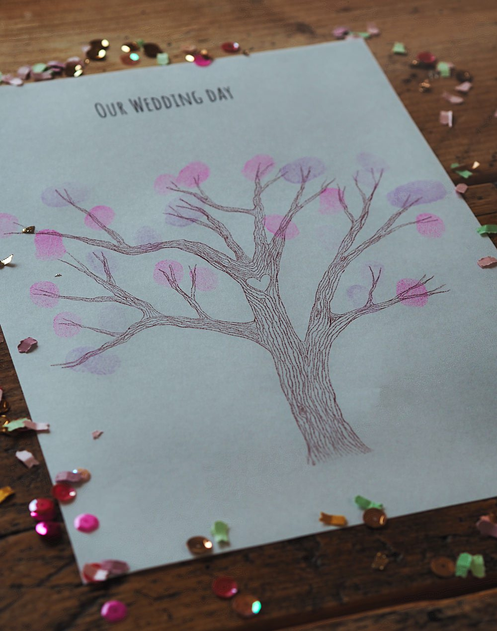 Free Wedding Fingerprint Tree Template To Download &amp;amp; Print throughout Free Printable Fingerprint Tree Template