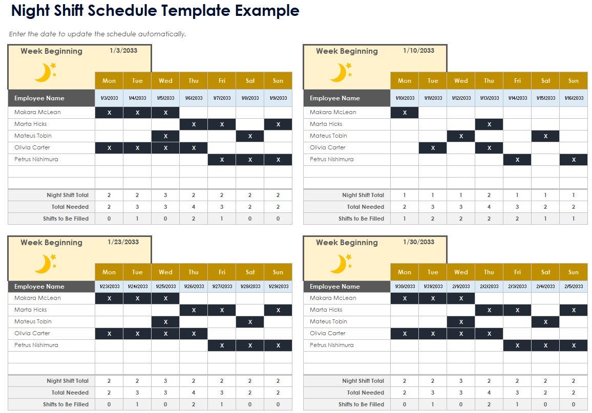 Free Work Shift Templates: All Rotations, All Formats within Free 10 Hour Shift Schedule Templates