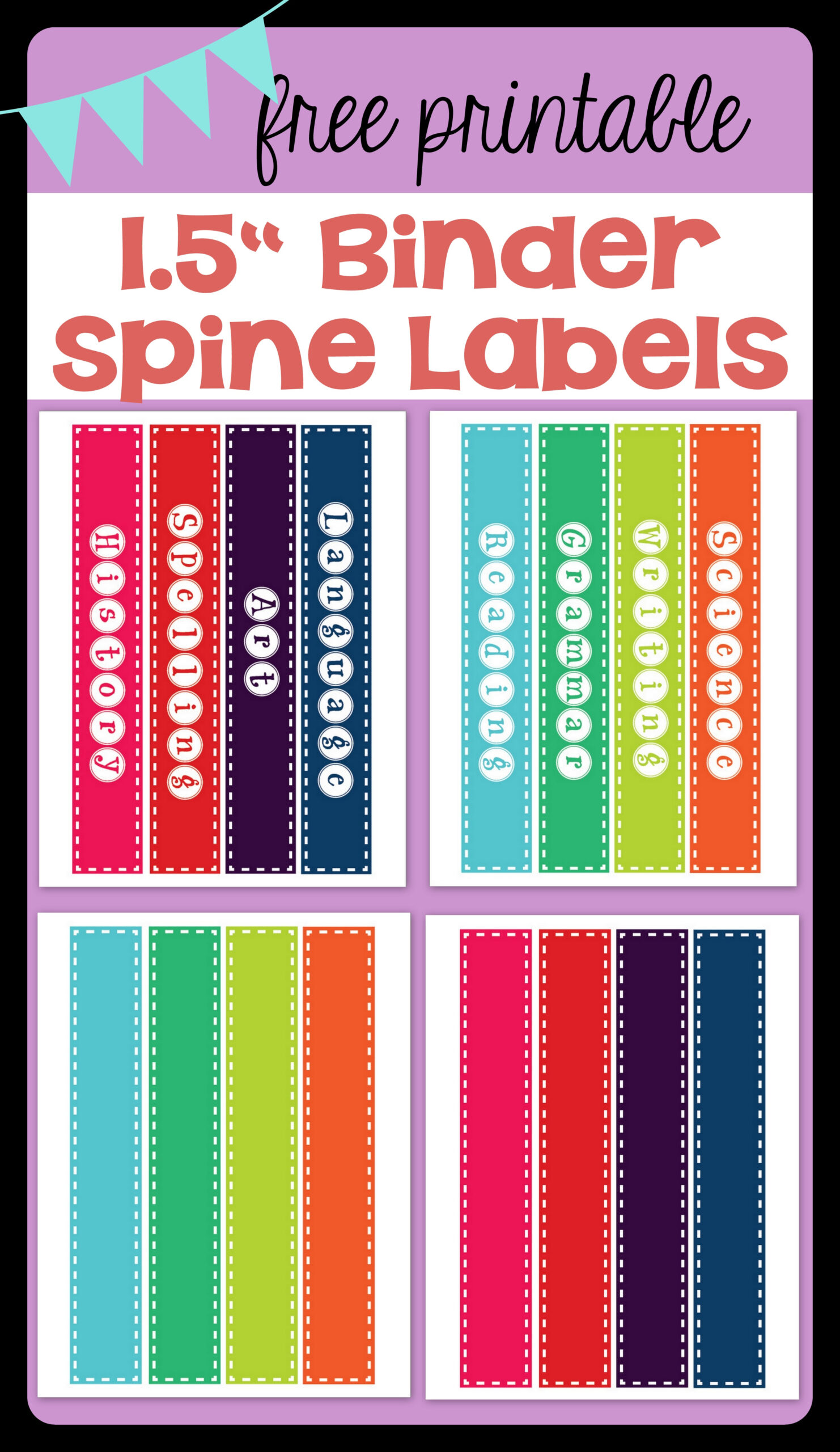 Freebie* Binder Spine Labels | Vanilla Joy - Worksheets Library for Free Binder Spine Template