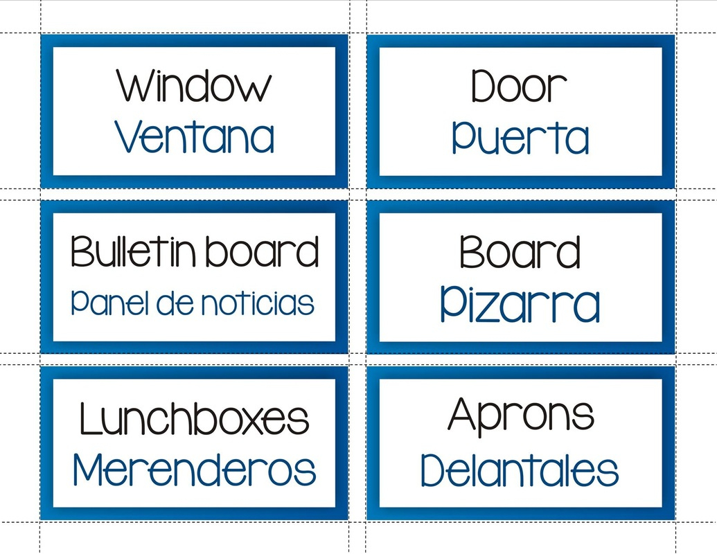 Freebies! - Hundred Languages with Free Printable Spanish Classroom Labels
