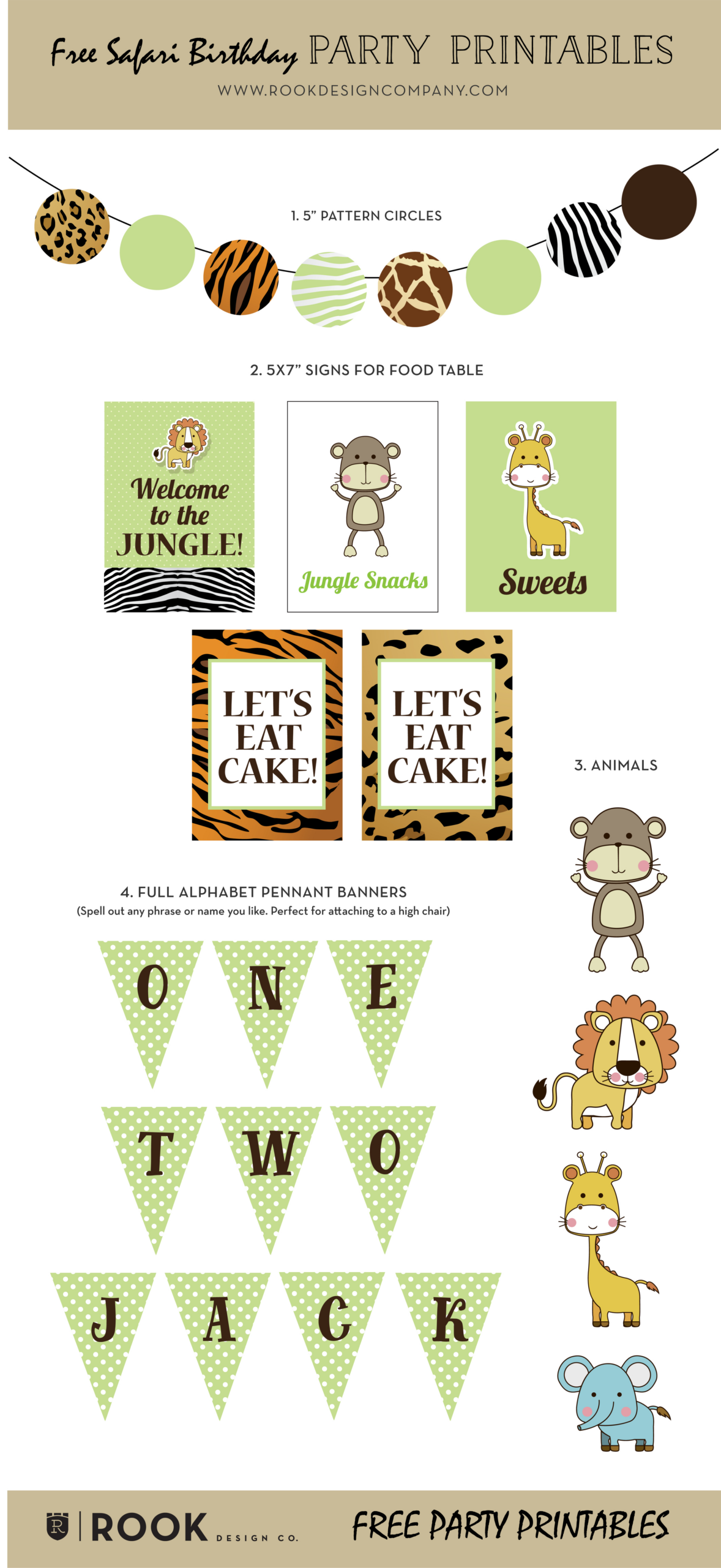 Friday Freebie - Safari Theme Party Free Printables — Rook Design Co. pertaining to Free Safari Printables