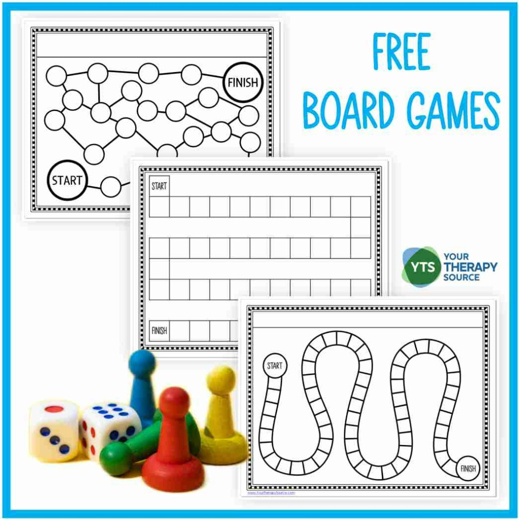 Game Board Printable - Free - Your Therapy Source throughout Free Printable Game Pieces