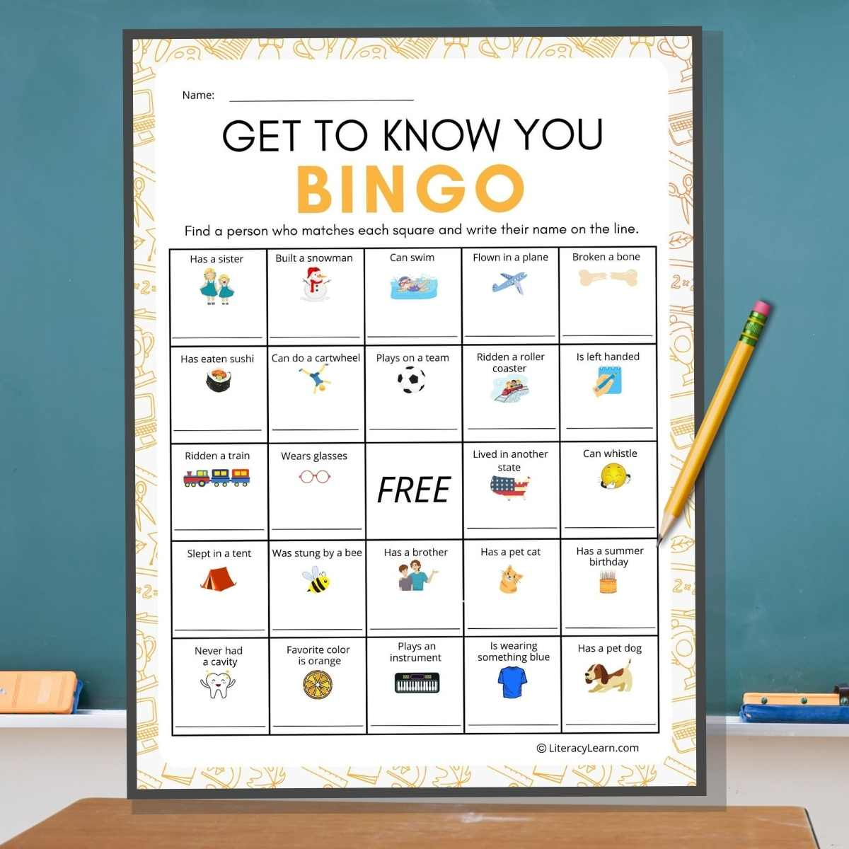 Get To Know You Bingo For Kids - Free Printable - Literacy Learn intended for Free Friendship Bingo Game Printables