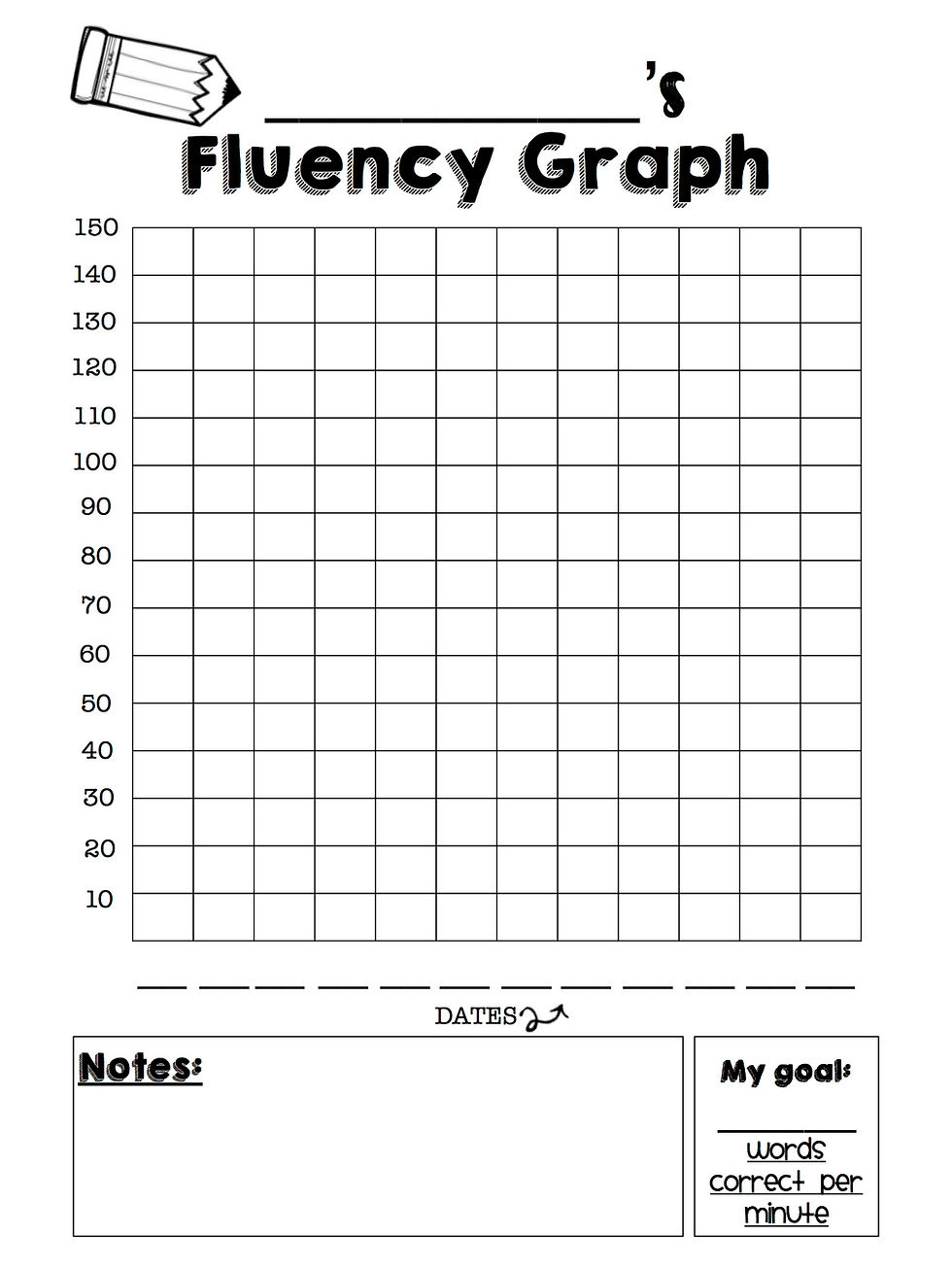 Goal-Setting: Reading Fluency (And A Freebie!) throughout Fluency Chart Printable