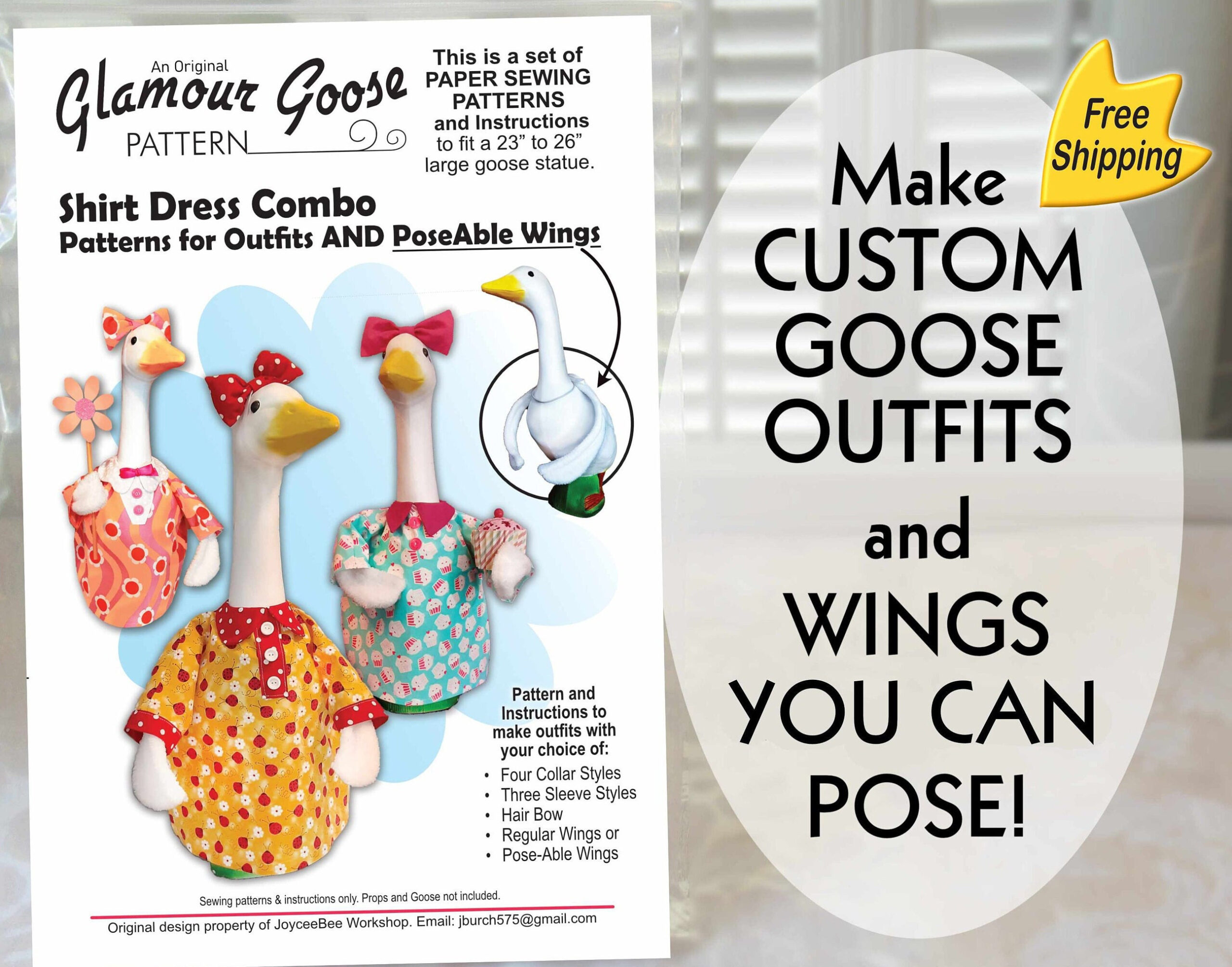 Goose Clothes Pattern For Shirt Dress &amp;amp; Poseable Wings - Etsy.de pertaining to Printable Goose Clothes Patterns