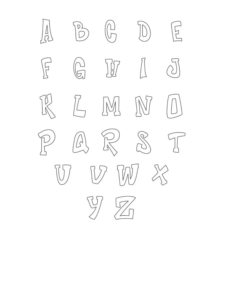 Graffiti Bubble Letters Alphabet Printable with Free Printable Graffiti Alphabet Letters
