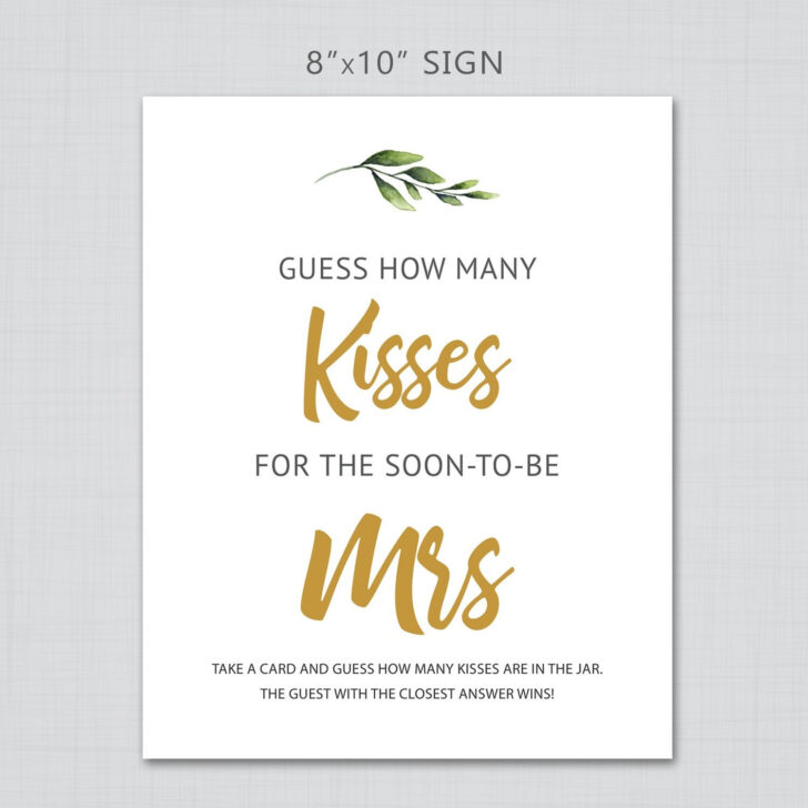 How Many Kisses For The Mrs Free Printable