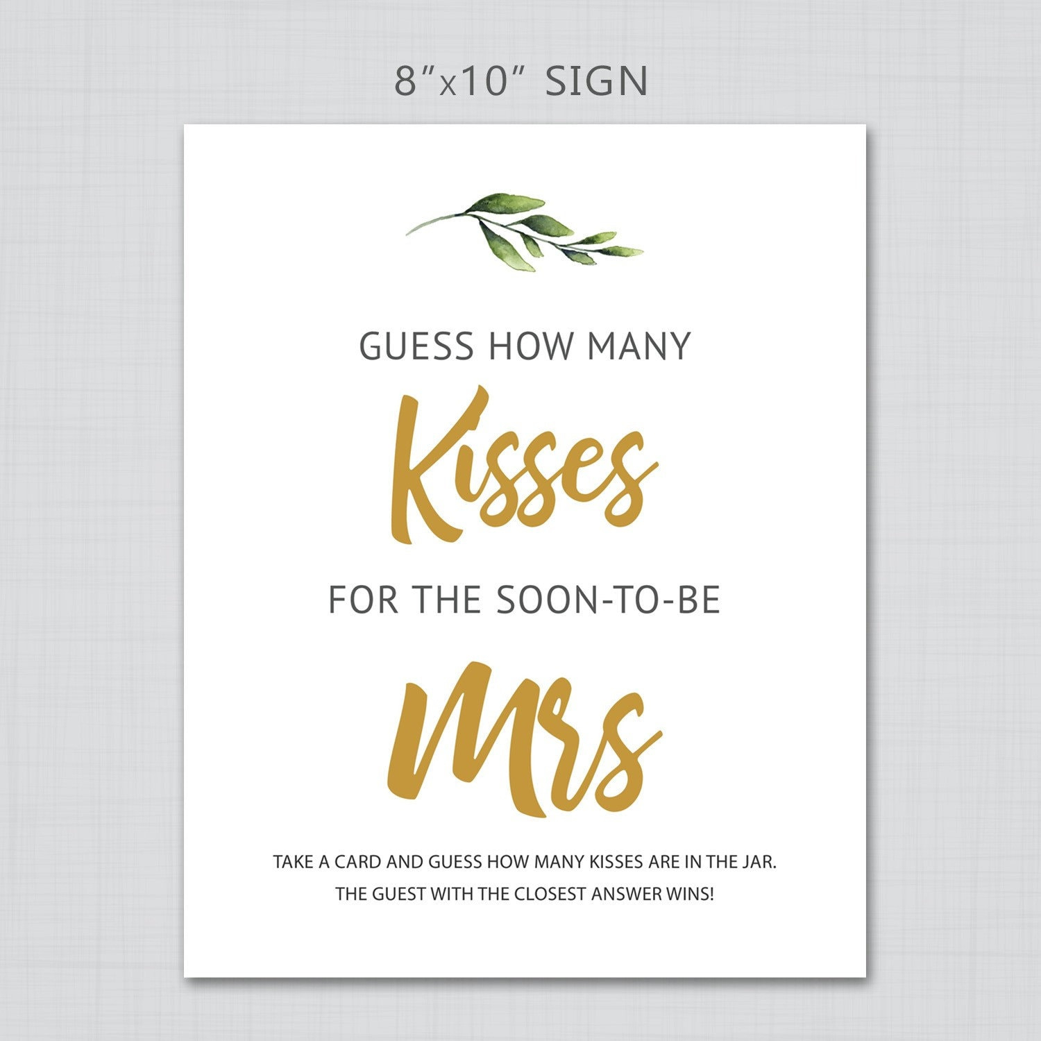 Guess How Many Kisses For The Soon To Be Mrs, Kisses In The Jar with How Many Kisses For The Mrs Free Printable
