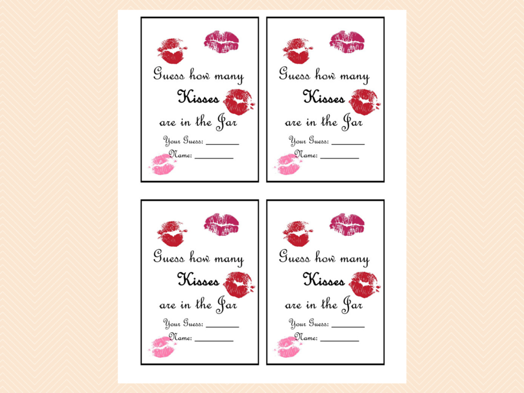 Guess How Many Kisses There Are In A Jar - Magical Printable within Guess How Many Kisses Free Printable