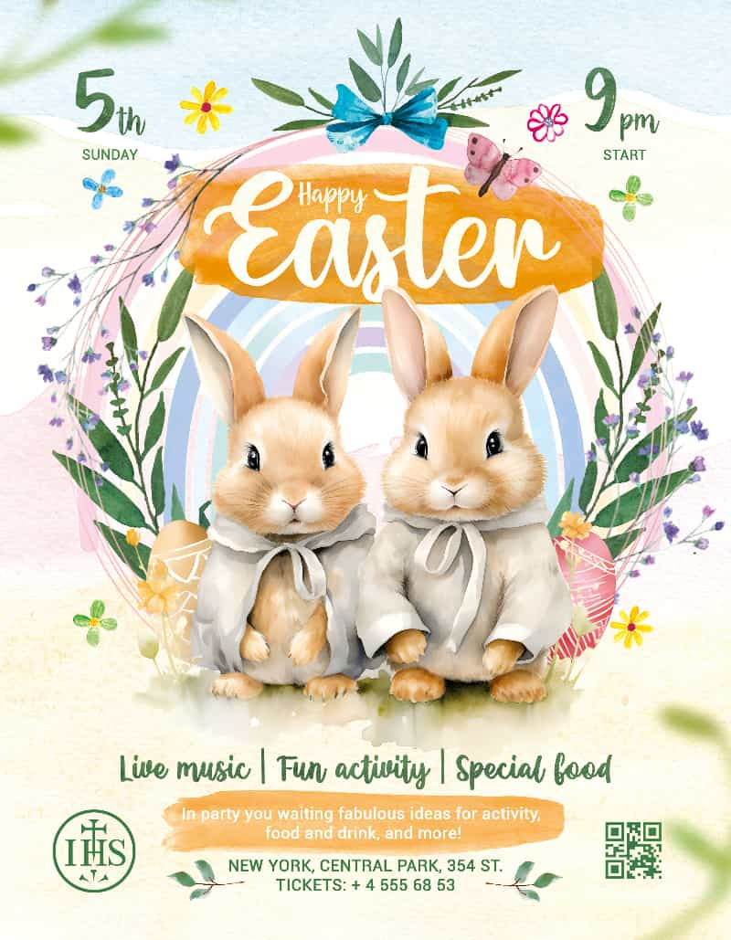 Happy Easter Flyer Template | Psd Flyer Templates regarding Free Easter Templates For Photoshop