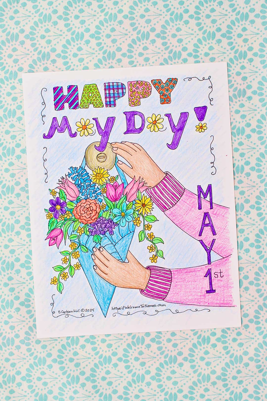Happy May Day Coloring Page Free Printable (For Kids) | Welcome To inside Free Printable May Day Cards