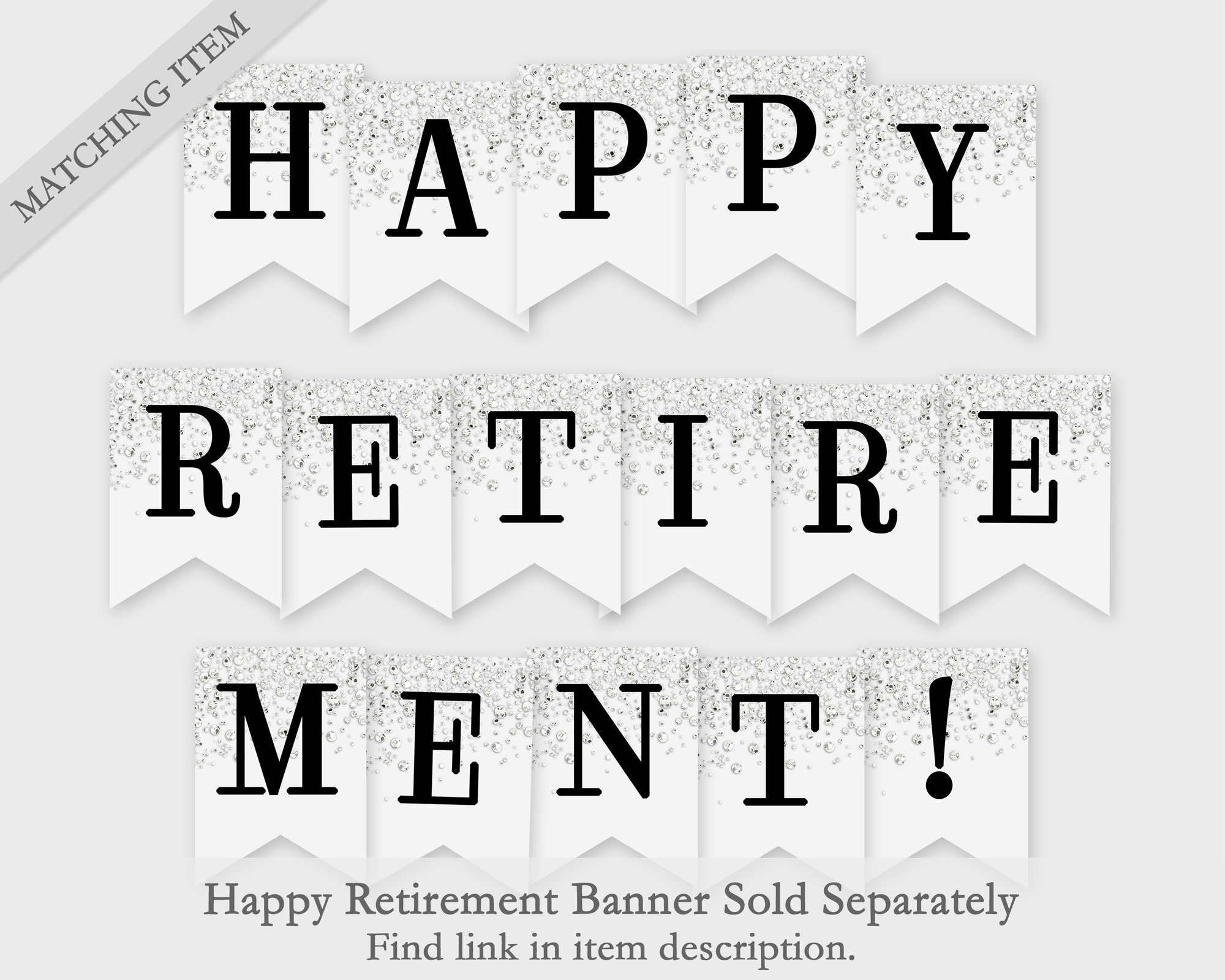 Happy Retirement Printable Banner - Blue Confetti Glitters for Free Printable Happy Retirement Banner