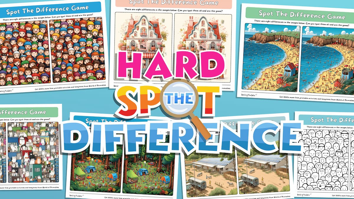 Hard Spot The Difference Games - World Of Printables intended for Free Printable Spot The Difference Puzzles For Adults