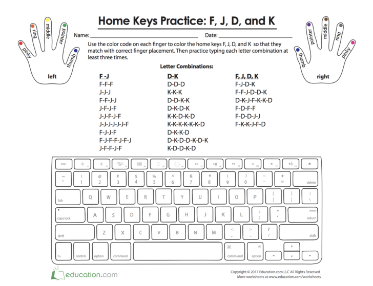 Free Printable Typing Worksheets