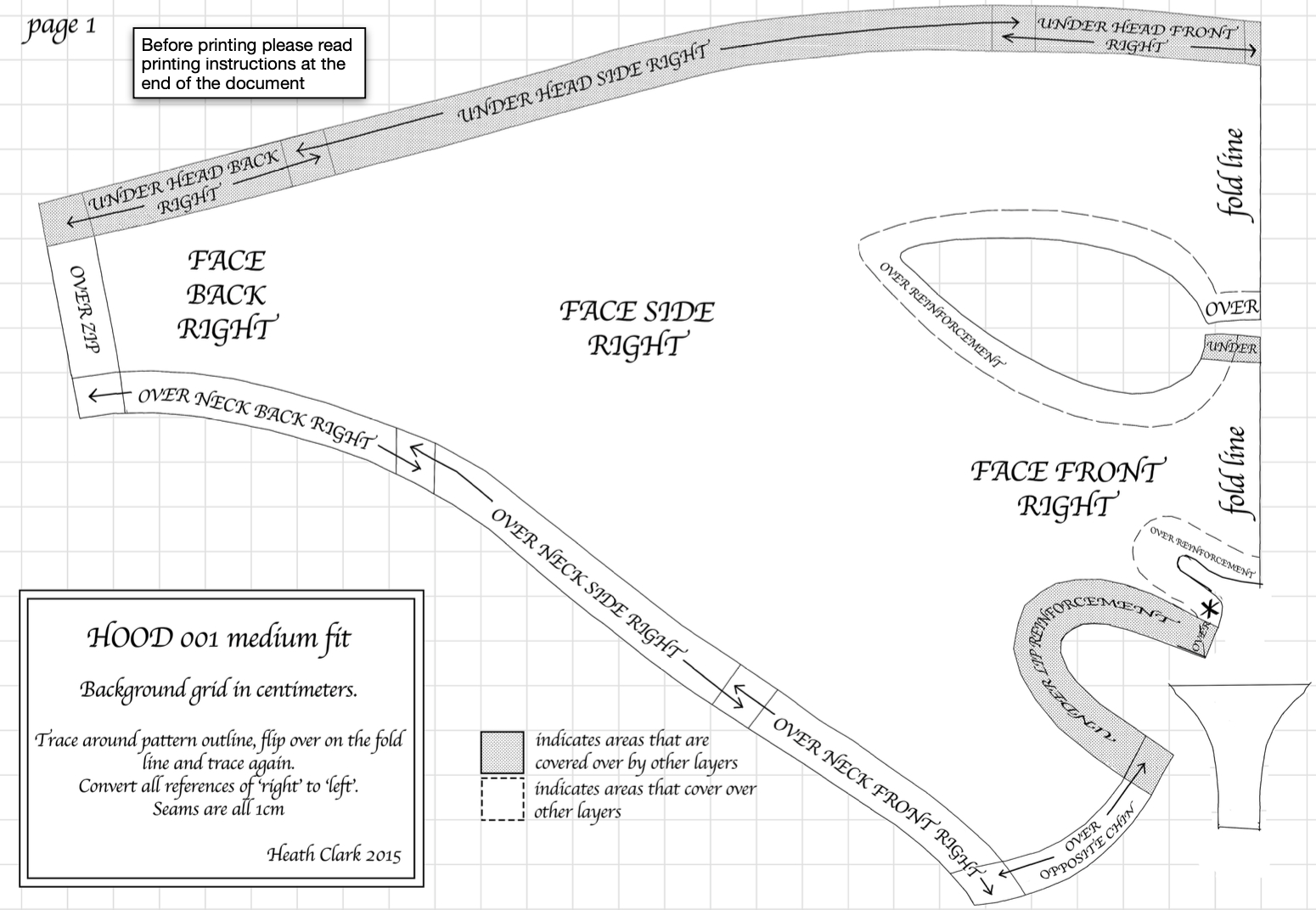 Hood 001 - Pdf Pattern intended for Academic Hood Printable Pattern