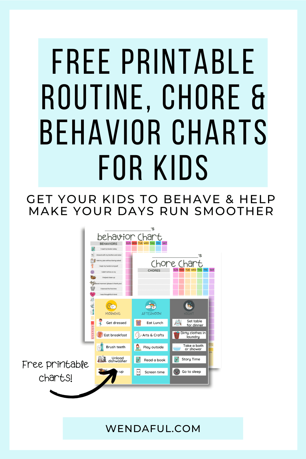 How To Create Routine And Behavior Charts For Kids: 3 Free with regard to Behavior Chore Chart Printable