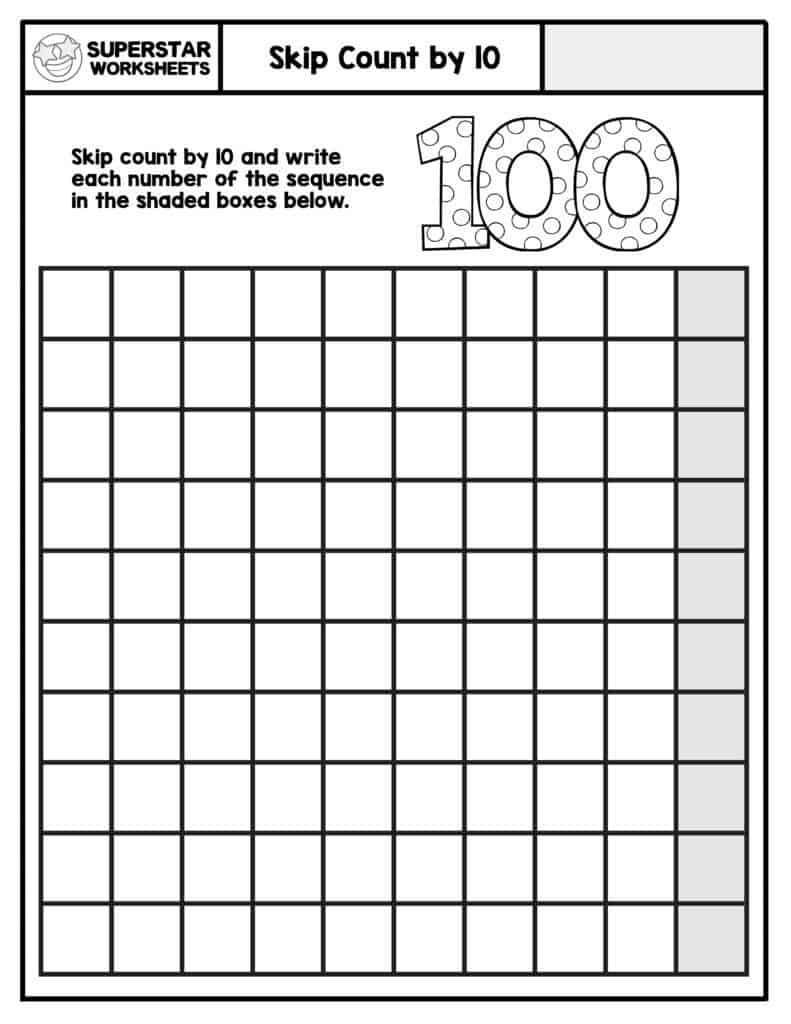 Hundreds Chart Printables - Superstar Worksheets with regard to Counting by 10&amp;amp;#039;S Chart Printable