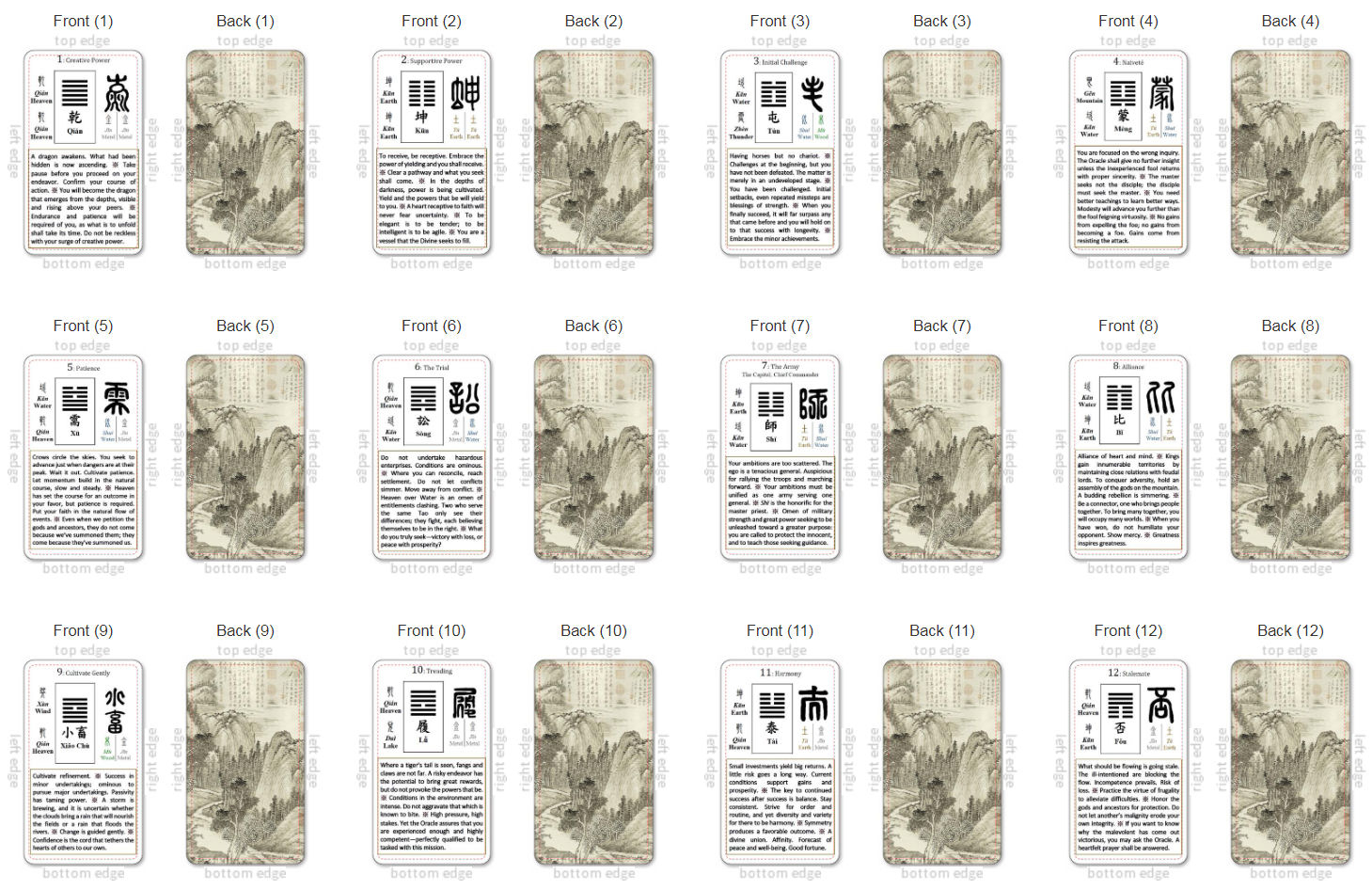 I Ching Oracle Cards (Free Printables) | Benebell Wen pertaining to Free Printable Oracle Deck