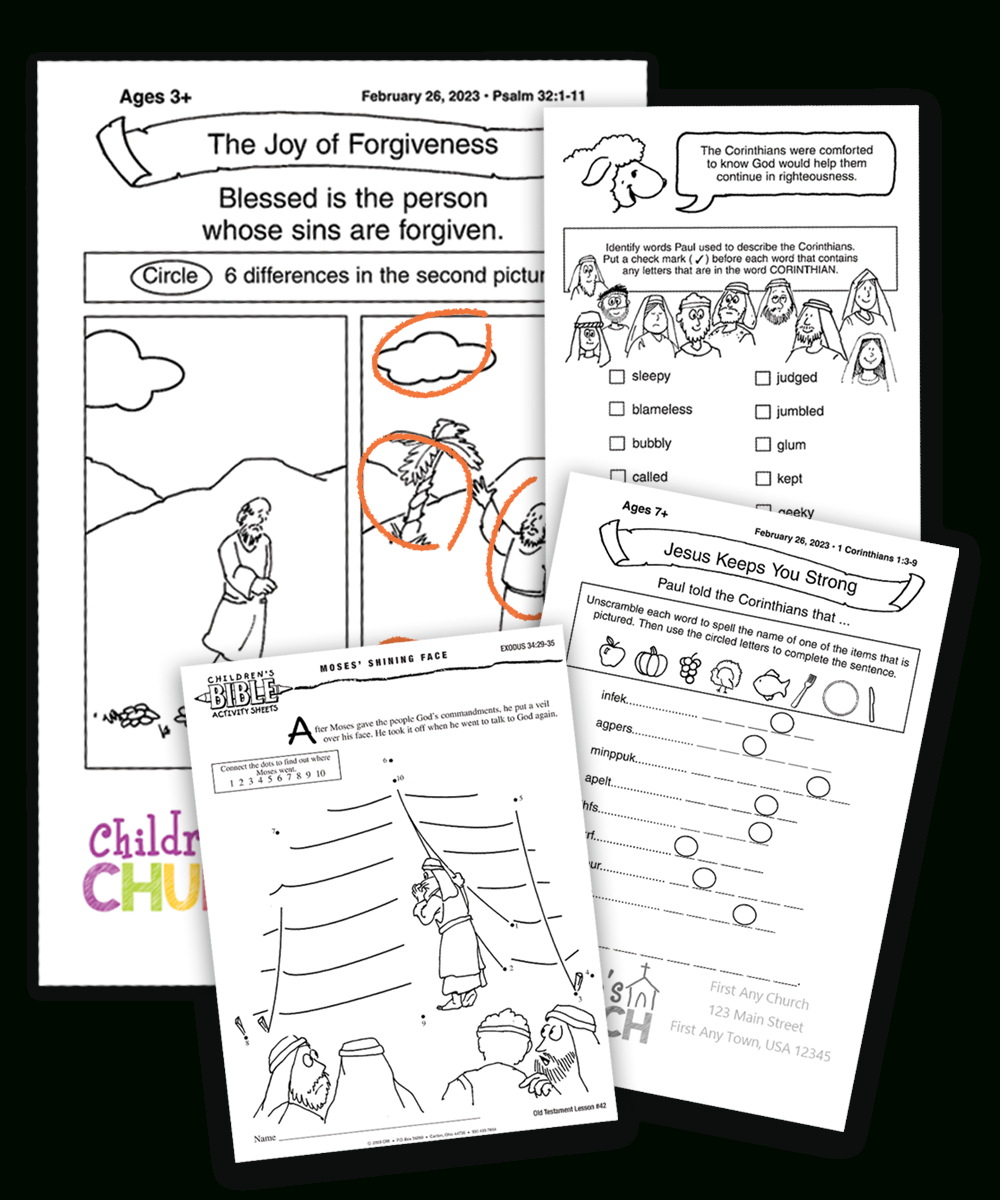 Ideas For Children&amp;#039;S Church | Children&amp;#039;S Church Lessons | Sample inside Free Printable Childrens Church Bulletins