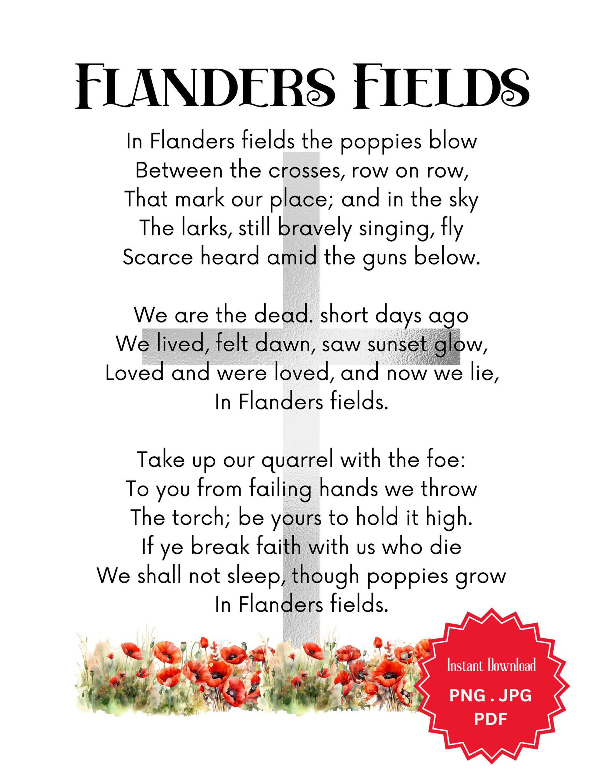 In Flanders Fields, Poem, Lest We Forget, Remembrance Day regarding Free Printable in Flanders Field Poem