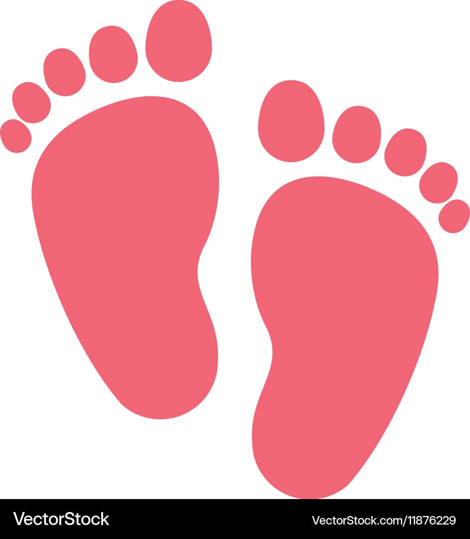 Isolated Baby Foot Print Design Royalty Free Vector Image inside Free Printable Feet Pattern