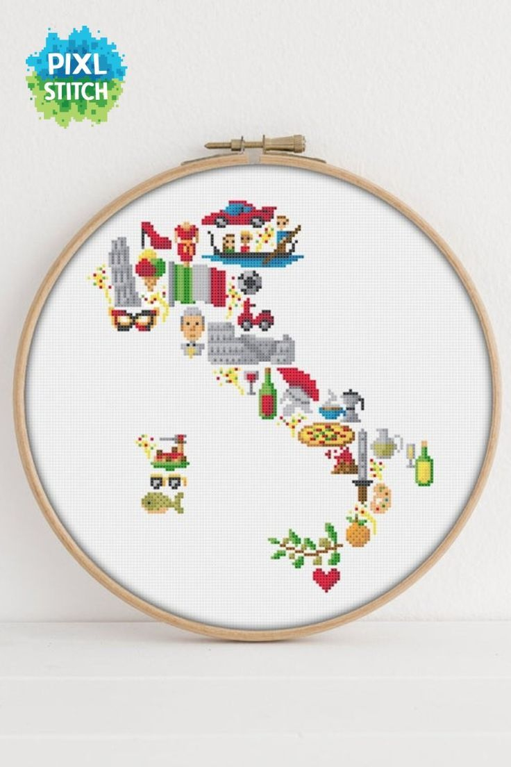 Italy Cross Stitch Pattern Printable Pdf Pattern Italy Embroidery in Free Printable Patterns of Italy