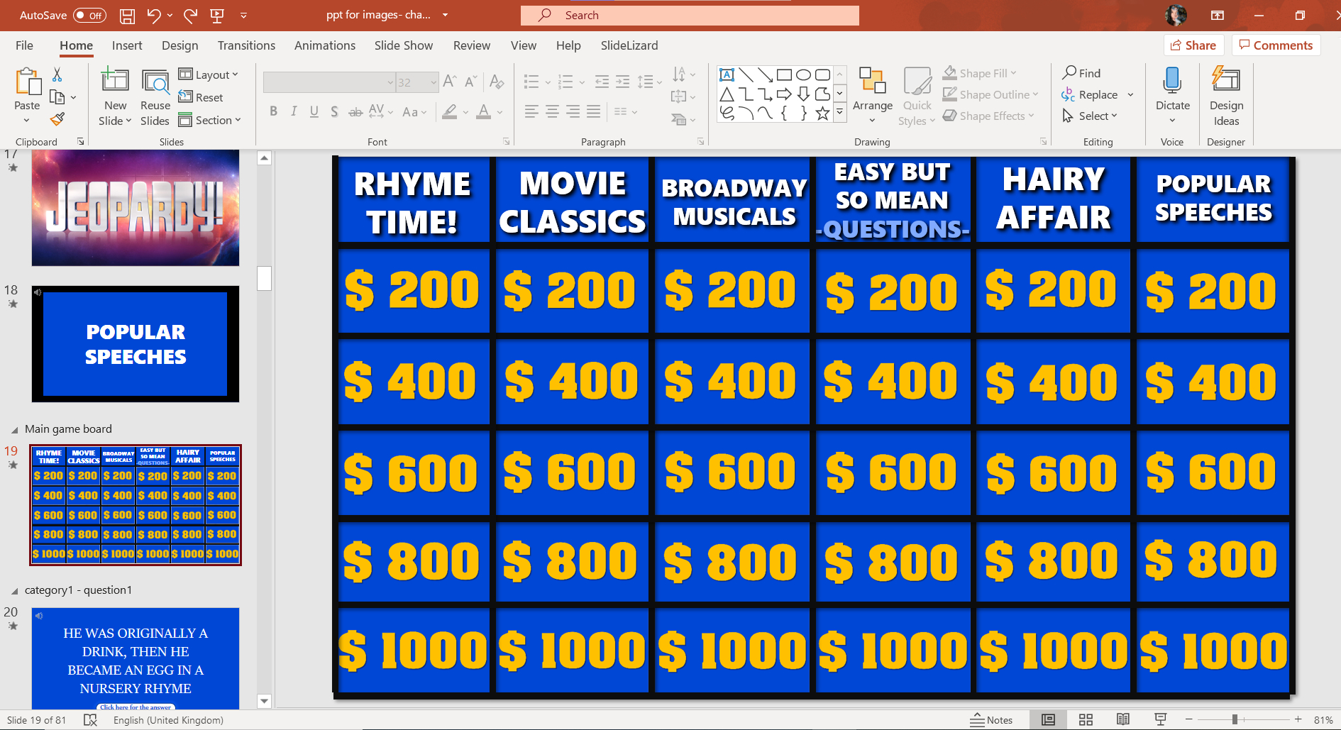 Jeopardy! Powerpoint Vorlage (2022) | Slidelizard® intended for Free Printable Jeopardy Game