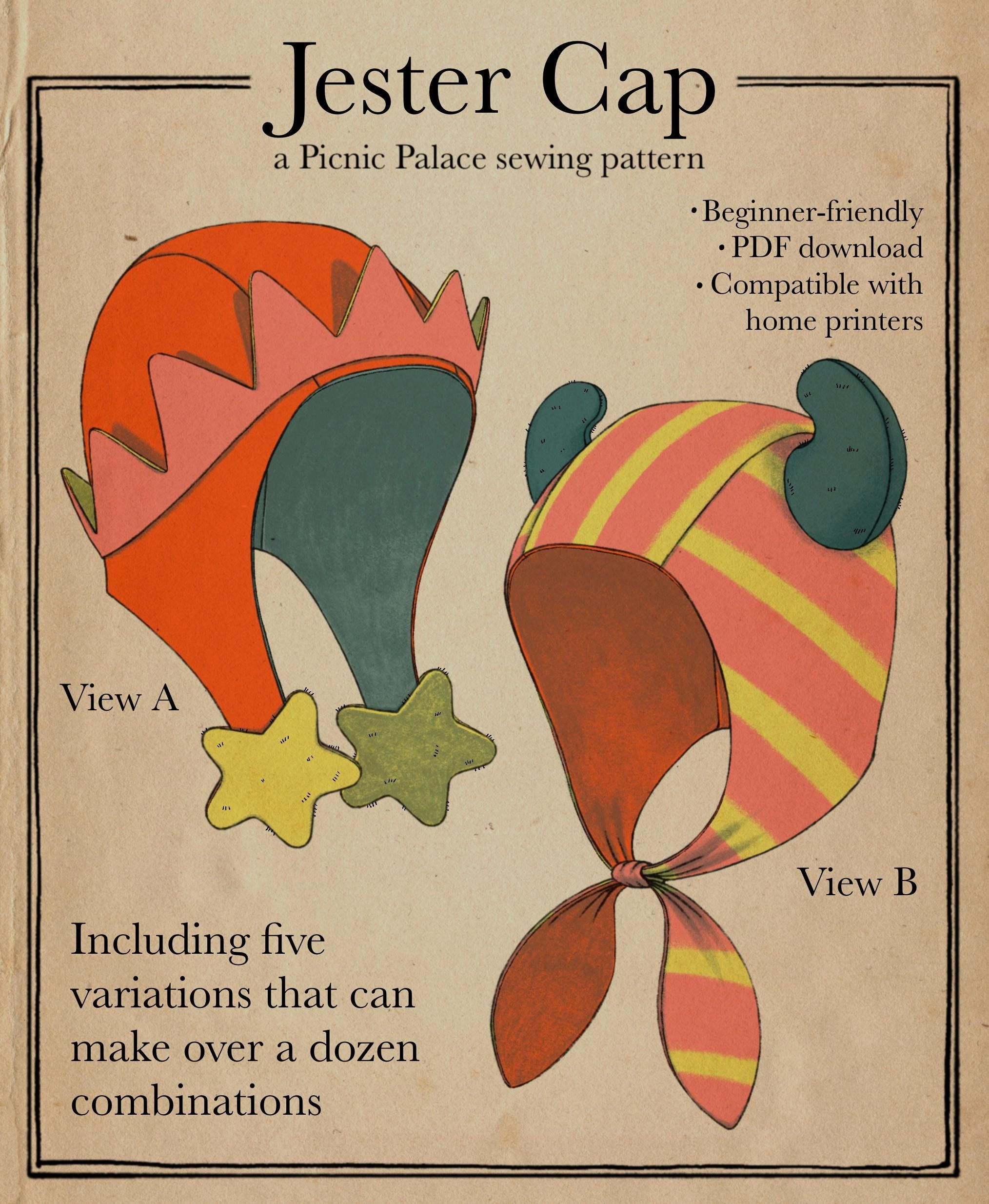 Jester Hat Sewing Pattern - Shop On Pinterest with regard to Free Printable Jester Hat Pattern