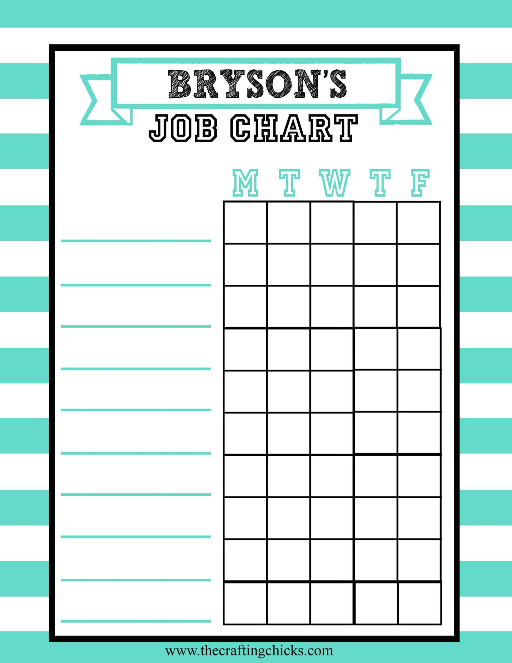 Job Charts Free Printable - The Crafting Chicks pertaining to Job Chart Printable