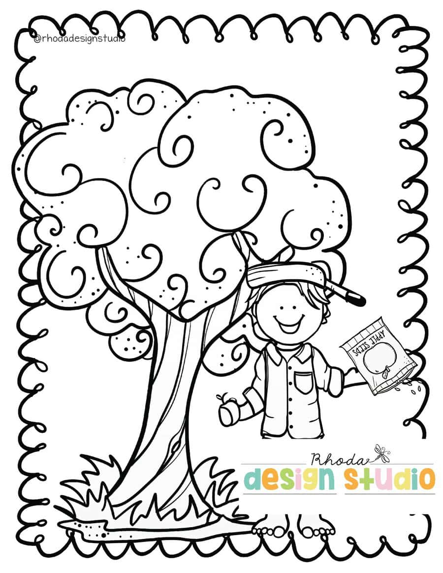 Johnny Appleseed Worksheets And Coloring Pages in Free Johnny Appleseed Printables