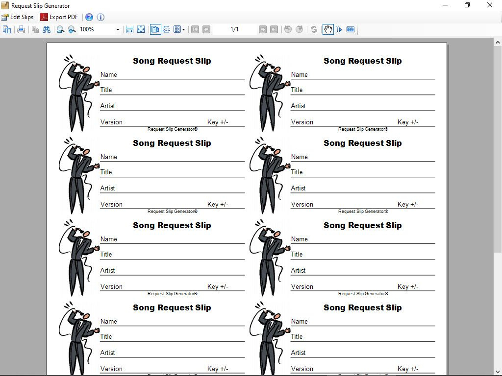 Karaoke Song Request Slip 8 Per Page Printable pertaining to Free Karaoke Slips Printable