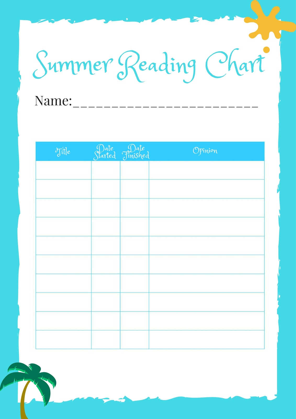Keeping It Real: Summer Reading Charts For Kids - Free Printable inside Summer Reading Chart Printable Free