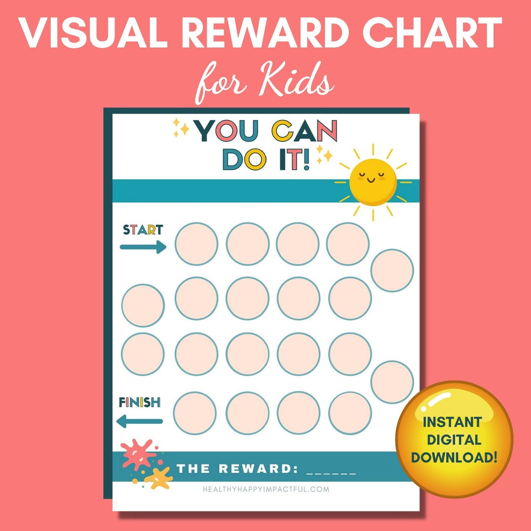 Kids Reward Chart | Reward System | Chart Printable - Etsy for Visual Reward Chart Printable