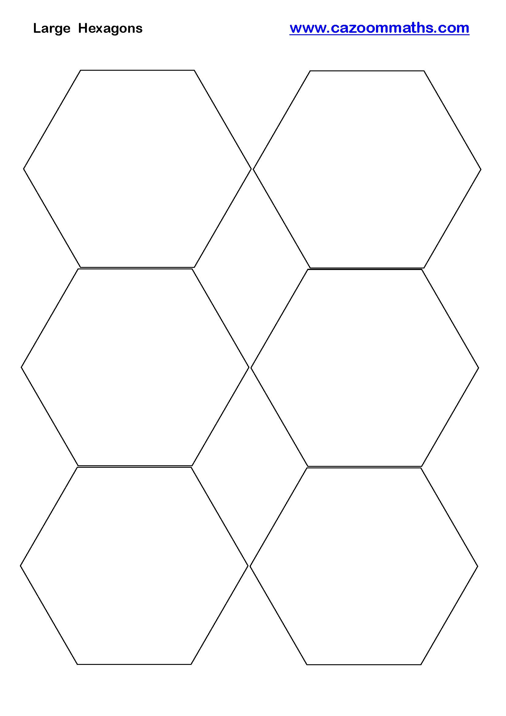 Large Hexagons Printable | Free Teaching Resources in Free Printable 6 Inch Hexagon Template