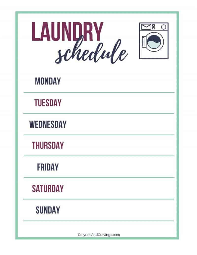 Laundry Routine Tips And Free Laundry Schedule Printable regarding Laundry Chart Printable