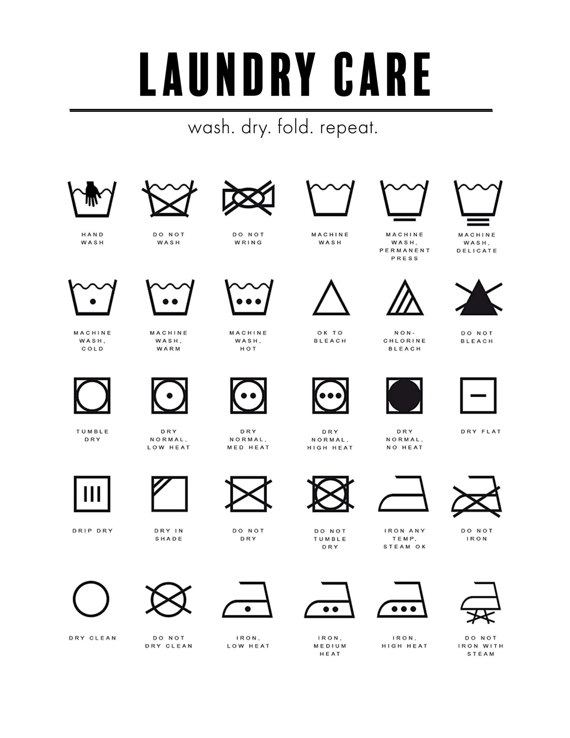 Laundry Symbols Printable - Sew Woodsy throughout Laundry Chart Printable