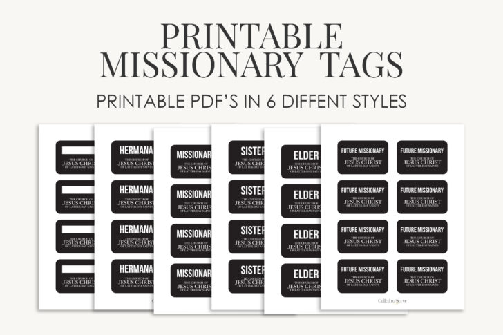 Free Printable Missionary Tags