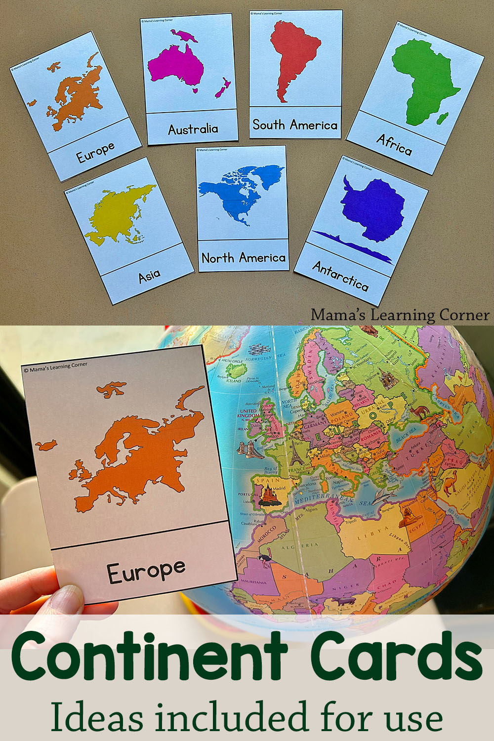 Learn The Continents Cards Free Printable - Mamas Learning Corner regarding Free Continent Printables