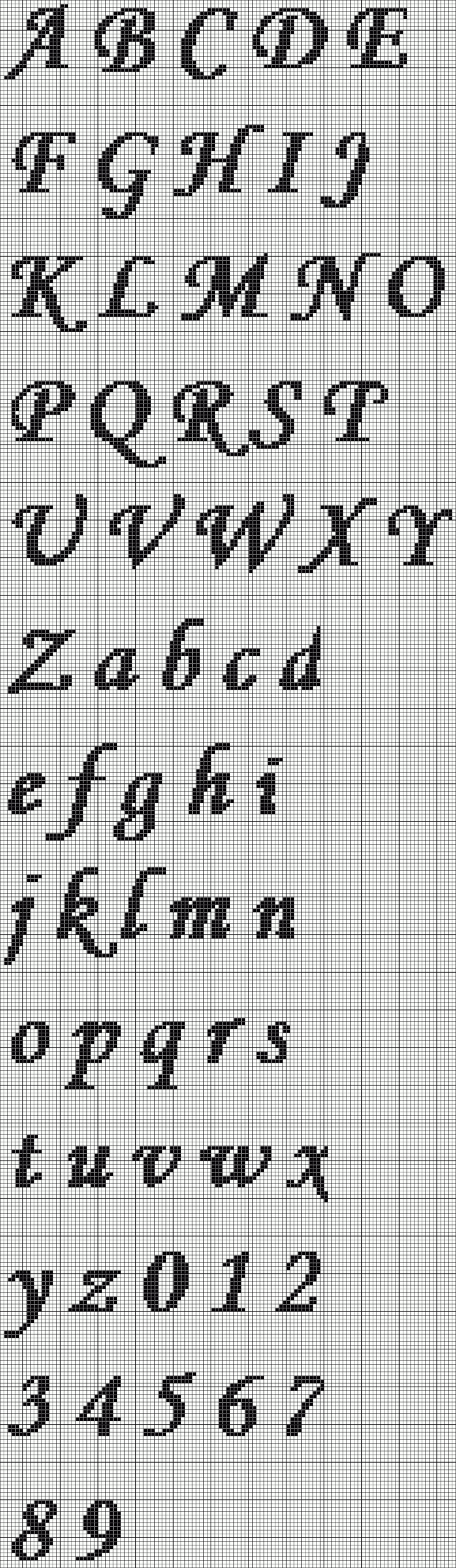 Left Col Here in Free Printable Alphabet Cross Stitch Patterns
