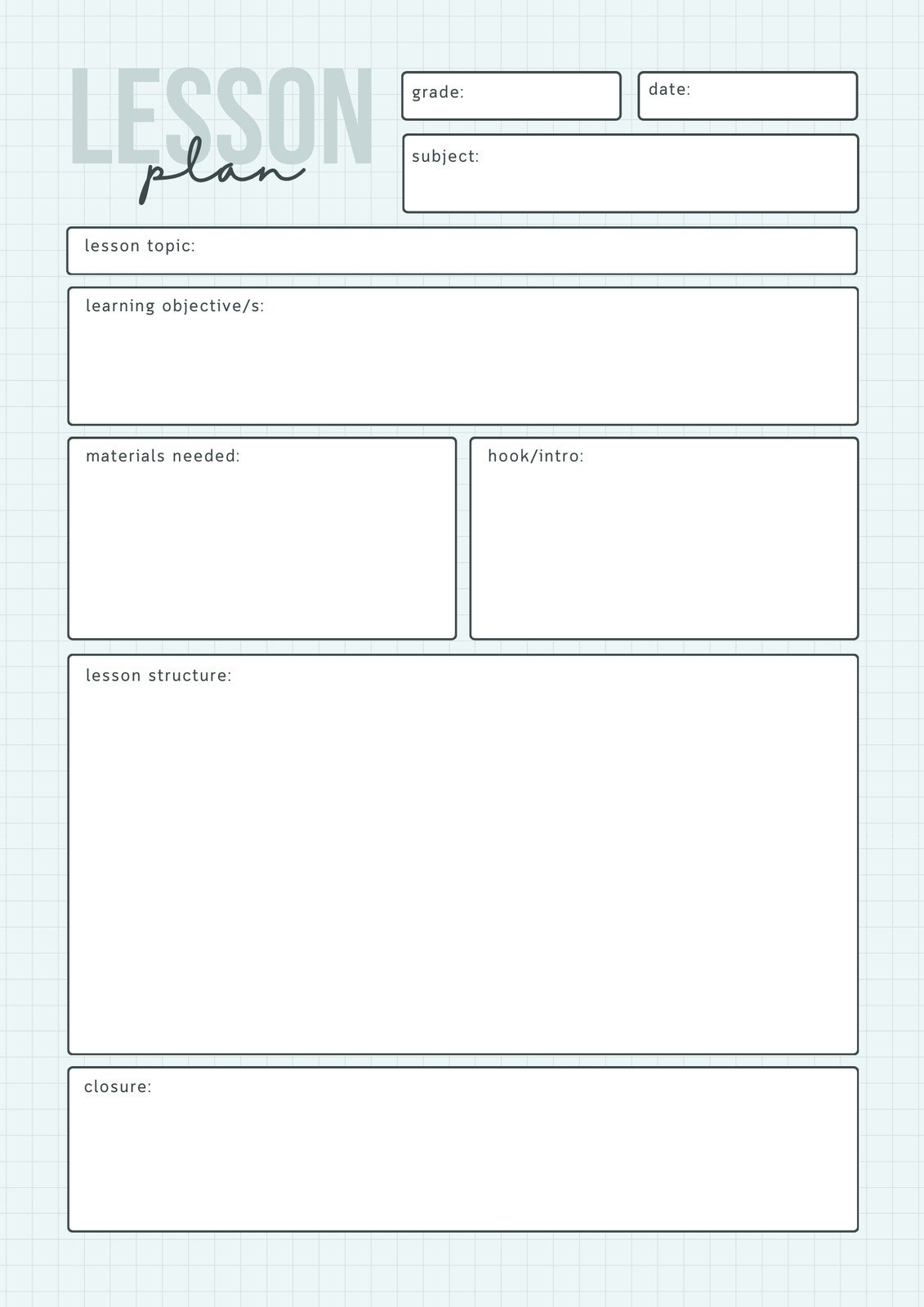 Lesson Plan Templates You Can Customize For Free | Canva throughout Free Substitute Lesson Plan Template