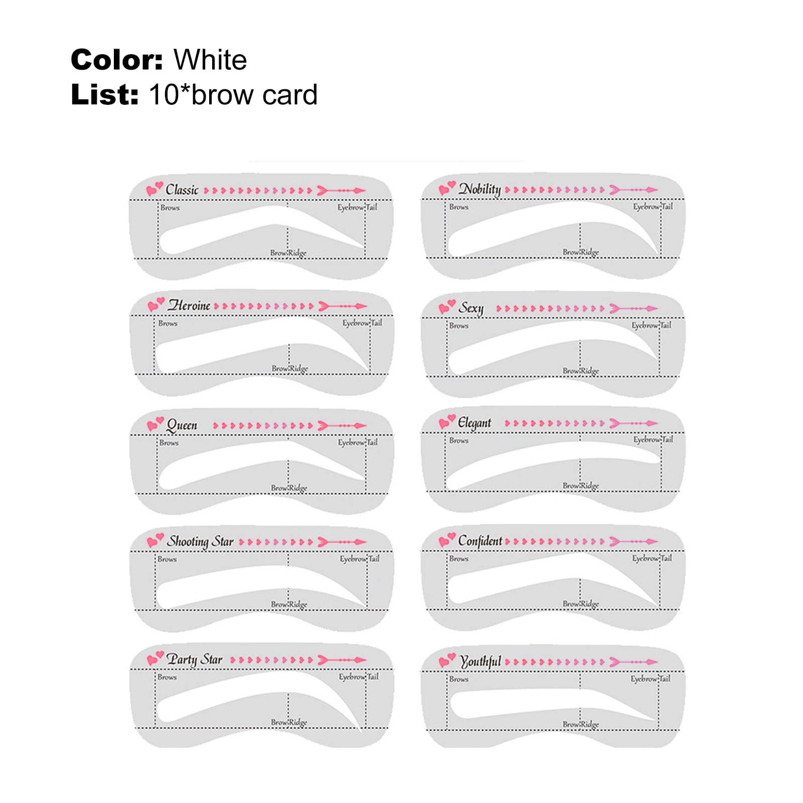 Lomubue 10Pcs Eyebrow Stencils Precisely Position Attach Tightly inside Free Printable Eyebrow Stencils