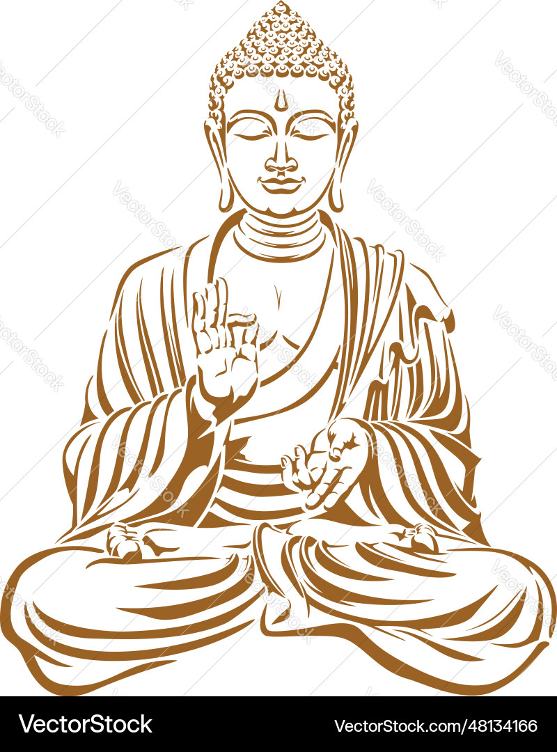 Lord Gautam Buddha Full Printable Stencil Vector Image with regard to Free Printable Buddha Stencil