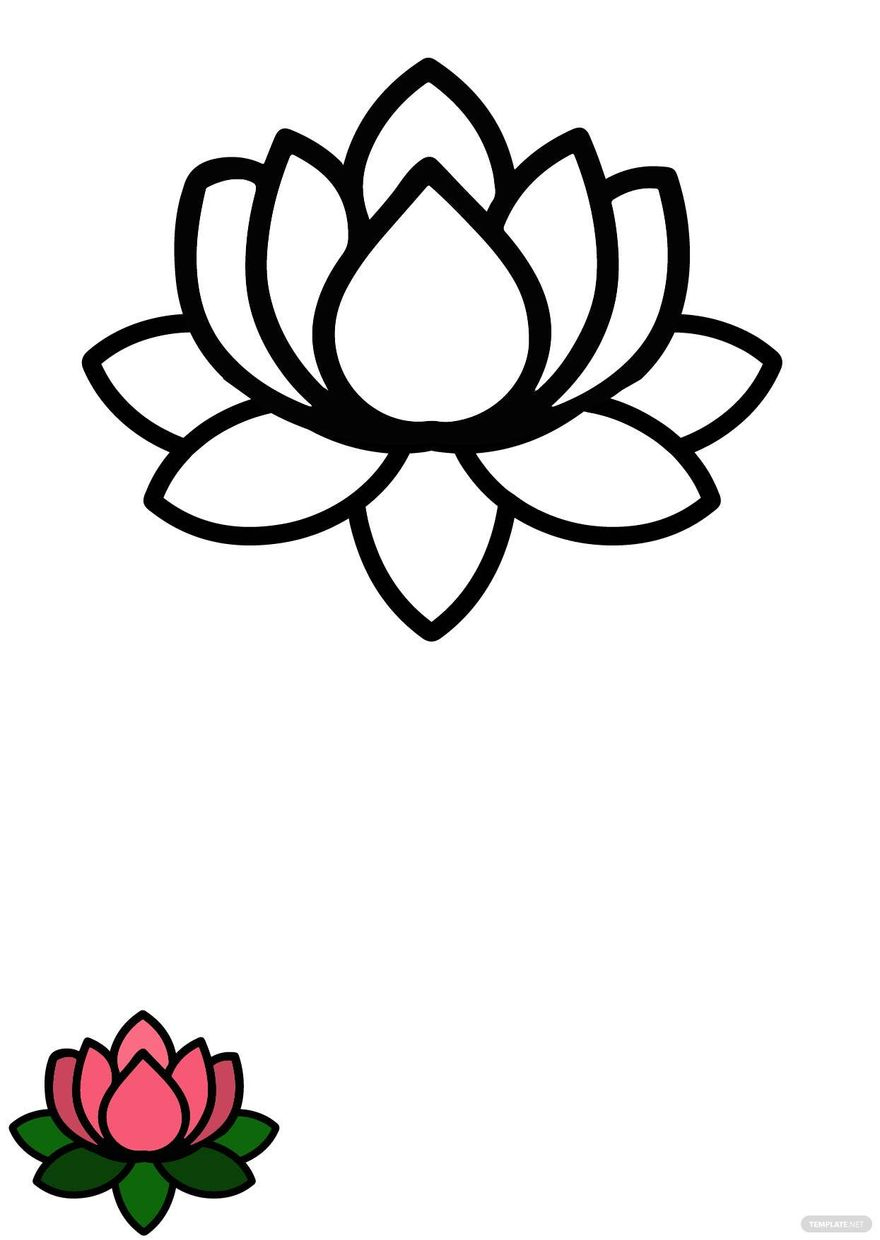 Lotus Flower Coloring Page In Pdf, Jpg, Eps - Download | Template in Free Printable Lotus Petal Pattern