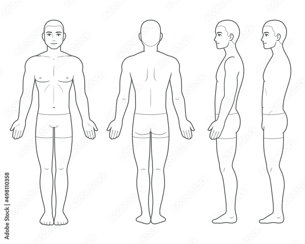 Male Body Chart Template Stock Vector | Adobe Stock regarding Body Chart Printable