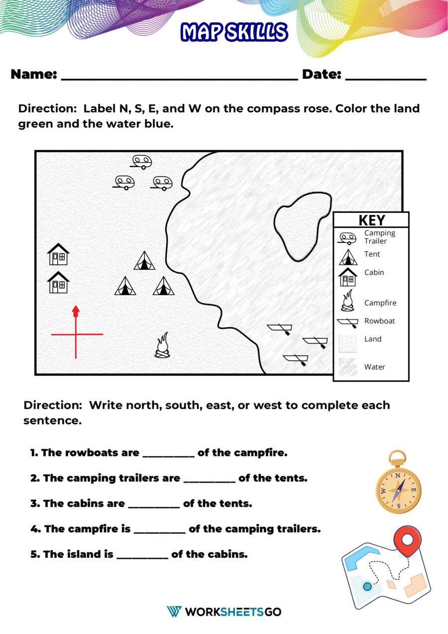 Map Skills Worksheets | Worksheetsgo within Free Printable Maps and Directions