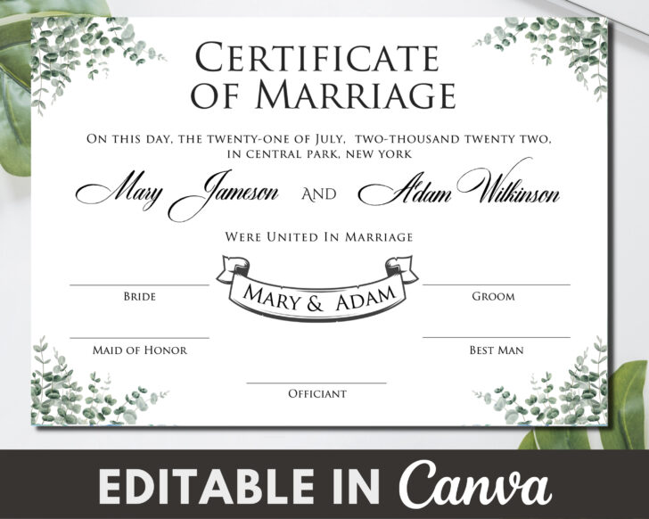 Free Fake Marriage Certificate Template