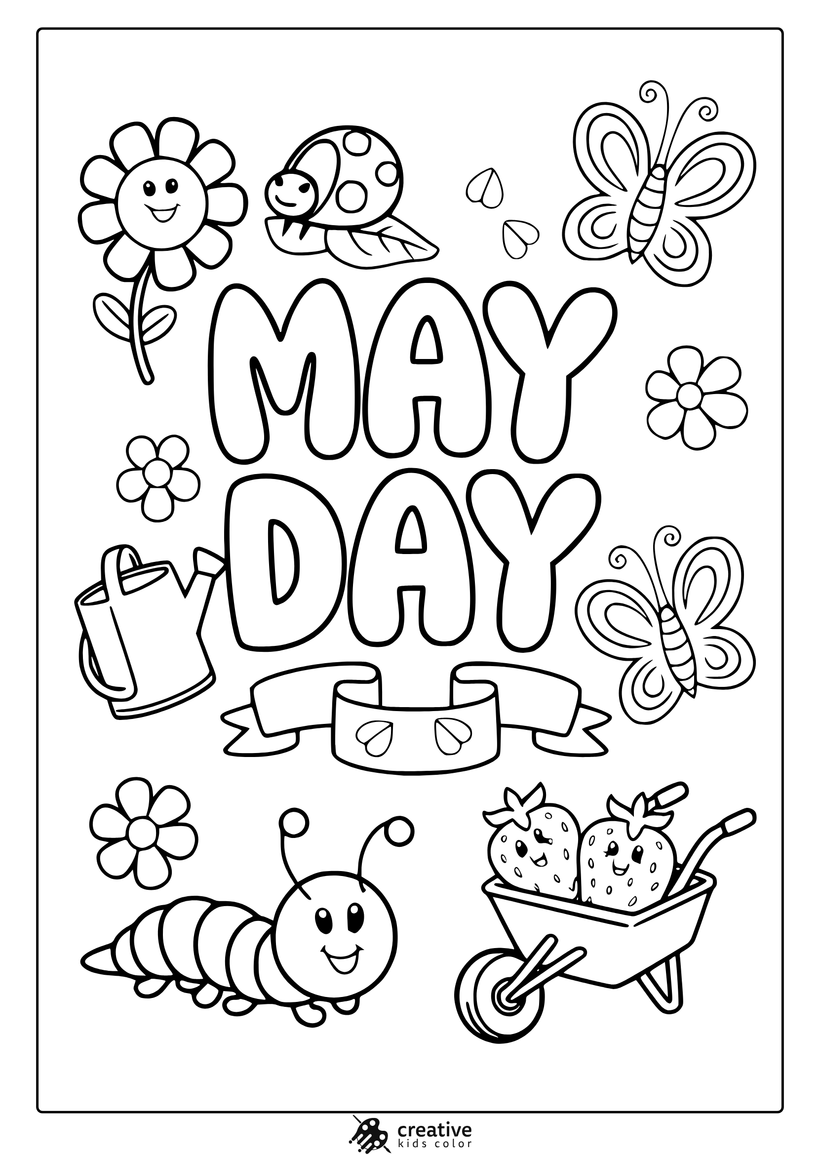 May Coloring Pages (Free &amp;amp; Fun Spring Printables) pertaining to Free May Day Printables