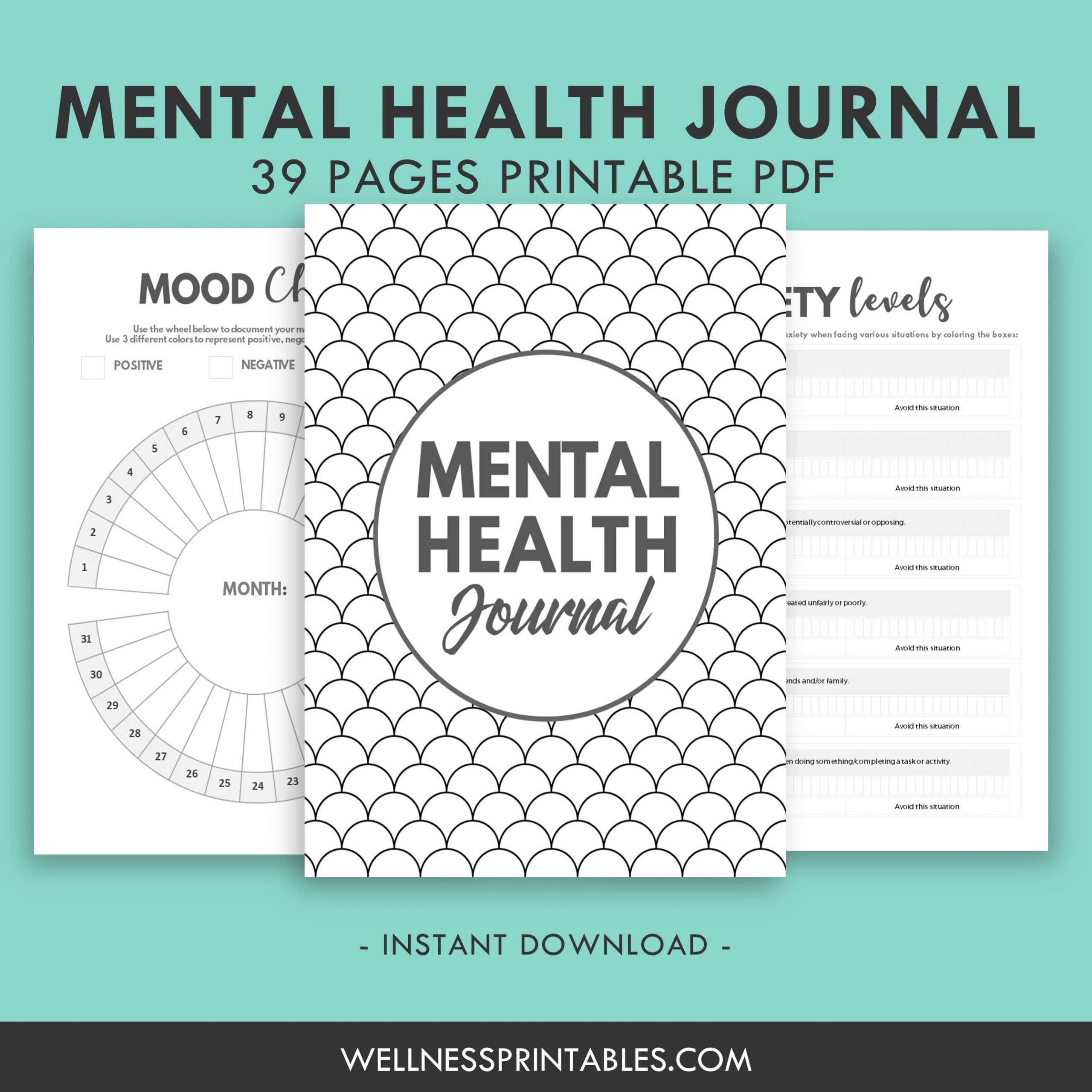 Mental Health Journal Printable - Wellness Printables intended for Free Mental Health Printables