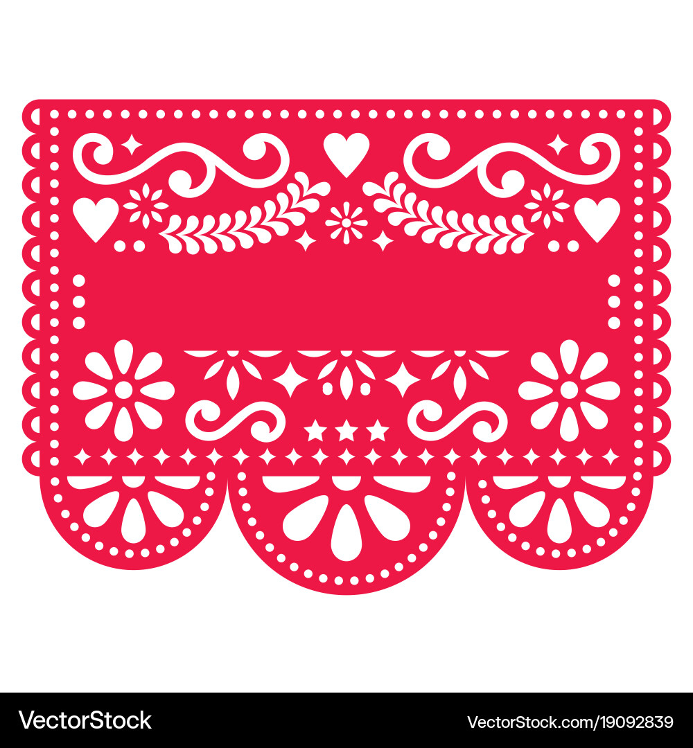 Mexican Papel Picado Template Design Royalty Free Vector regarding Free Printable Papel Picado Patterns